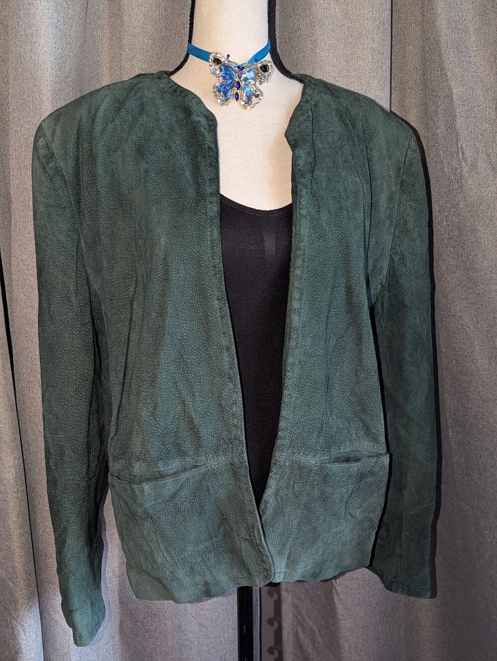 AVANTI Open Suede Jacket Fully Lined Vintage Small